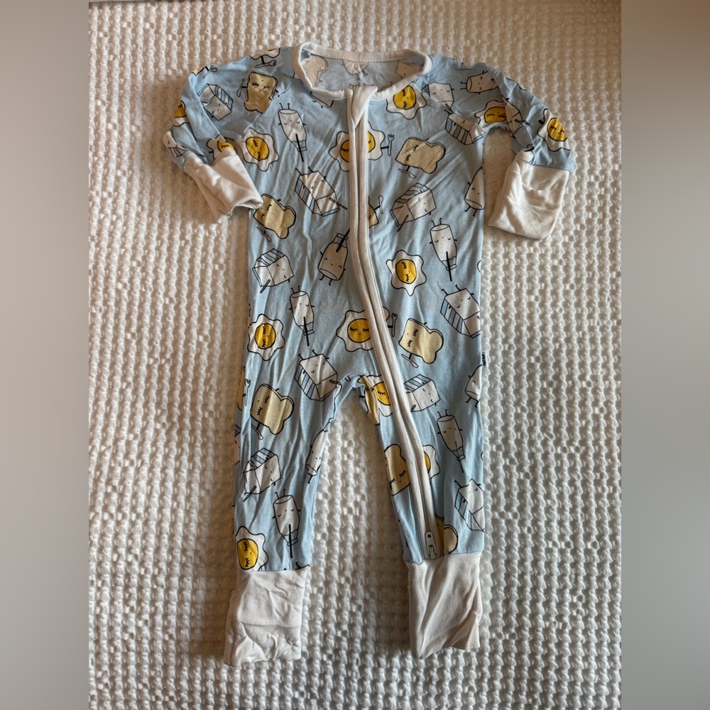 Little Sleepies Blue and White Kids Footies